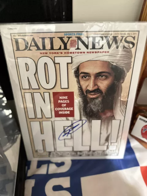 Daily News “Rot In Hell”  Bin Laden Killed Autographed By Robert O’Neil