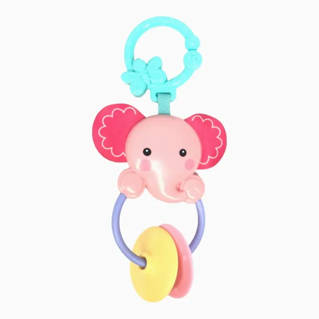 Fisher Price Pink Elephant Cloth Ears Baby Teething Ring Toy