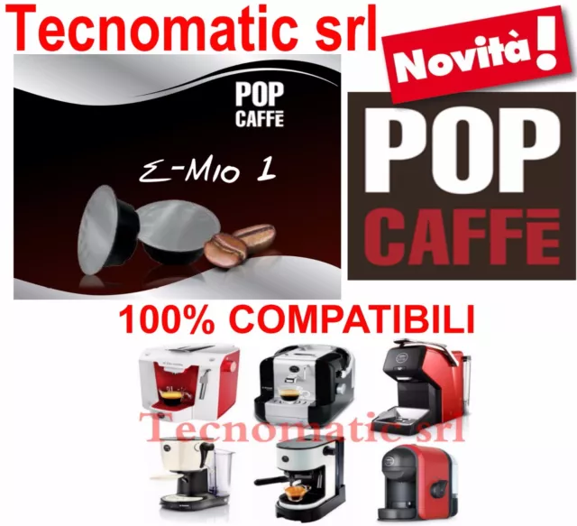 100 Capsule Caffe Pop E-Mio 1 Intenso Imbustate Per  Lavazza A Modo Mio Minu