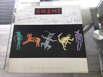 HEART- Bad Animals 1987 Vinyl Fully Signed by all Band Members ( Super Rare)