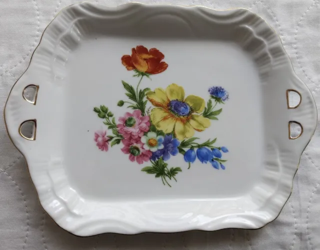 Vintage Royal Danube Floral Gold Rimmed Small Tray
