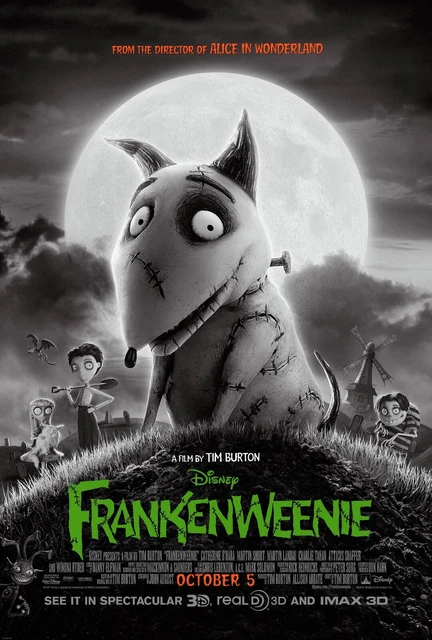 Disney's Frankenweenie Movie Poster | 2013 | 11x17 | NEW | USA