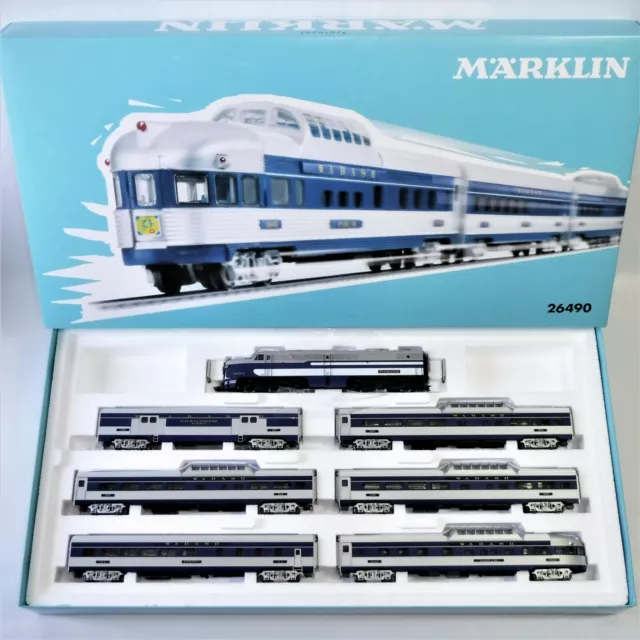 Märklin 26490 'Blue Bird' Train WABASH Alco PA-1 + 6 cars - MFX Sound - NEW OVP