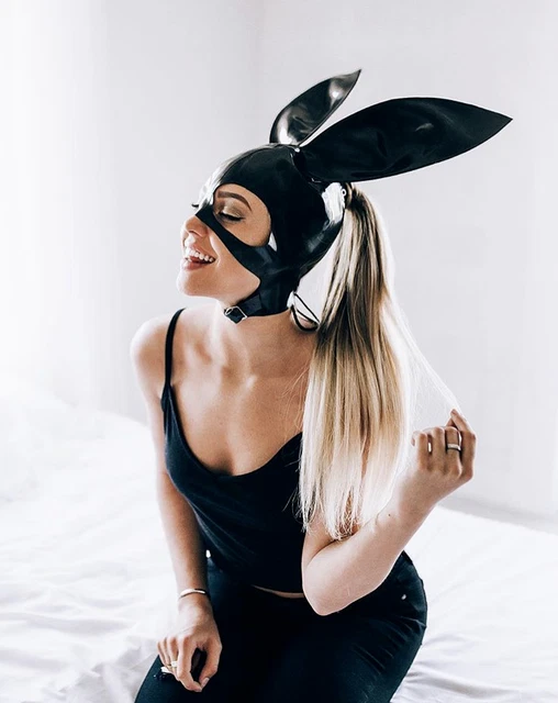 CUSTOM ARIANA Grande Style Latex Rubber Bunny Ears Hood 60.00