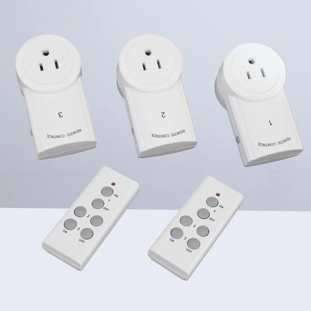 Prise de commutateur de télécommande 3PCS sans fil avec 2 contrôleurs à 4