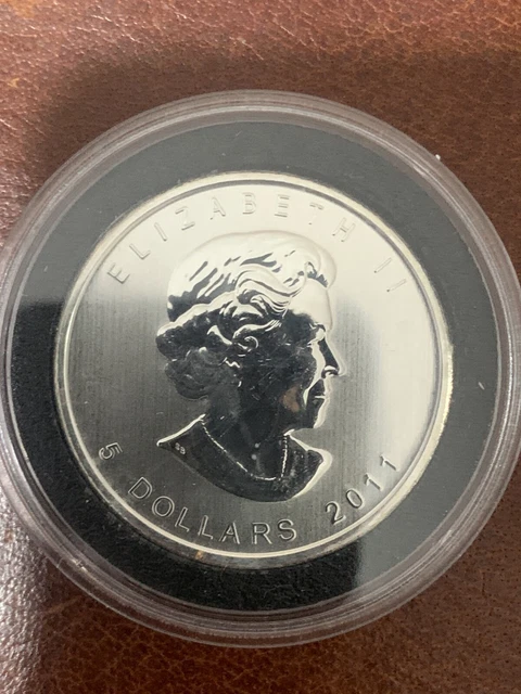 1 once argent Canada 2011 pièce d'investissement feuille d'érable argent pur 5 dollars 0,999