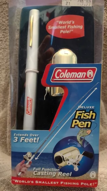 COLEMAN DELUXE FISH Pen Retractable Fishing Pole Reel Portable Compact  Travel $29.99 - PicClick