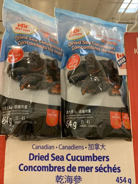 2 BAGS), KERSEN Wild Canadian Dried Sea Cucumbers 454 g/ bag, Exp:06/18/2028