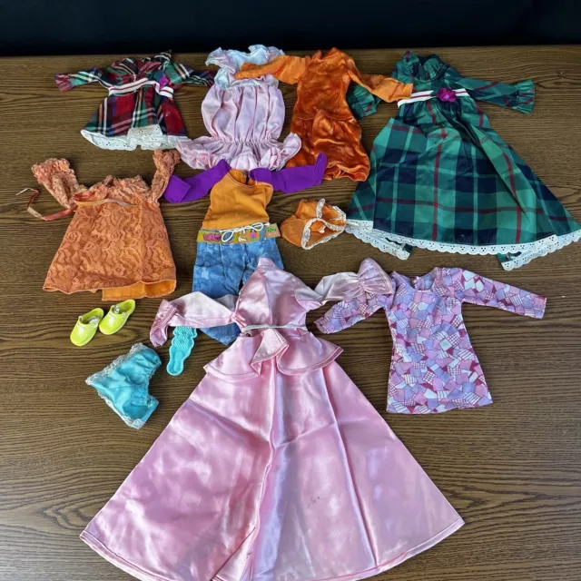 Vintage 15” 12” 7” Unmarked Doll Clothes Lot Of 8