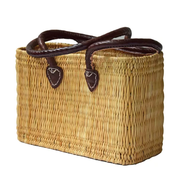 Seagrass Bolsa Pequeño Largo Manija Cesta de Compra Paja Bolso Cesta