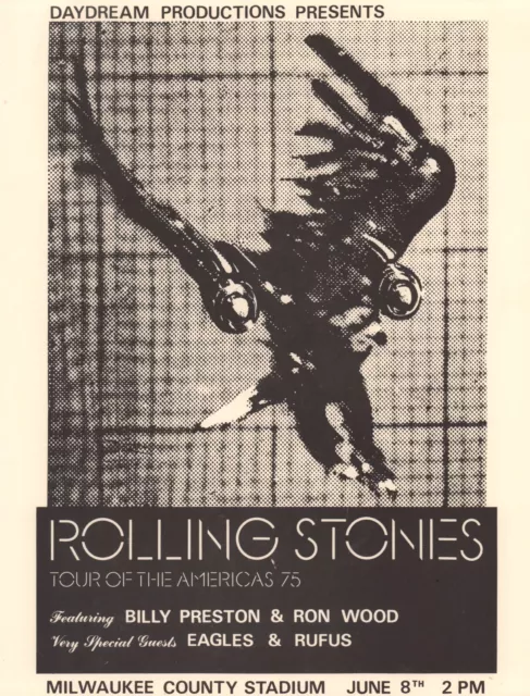 THE ROLLING STONES 1975 TOUR OF THE AMERICAS 1st PRINTING POSTER / NMT 2 MINT