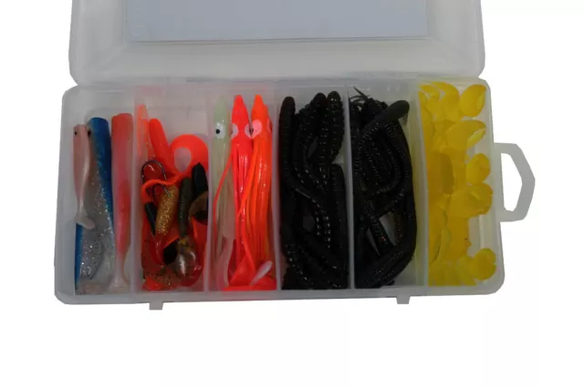 Sea Bait Pack 50 Soft Assorted Baits and Lures POST FREE £4.99 3