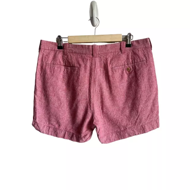 J. Crew Factory Varick Broken In Cotton Red Shorts Size 36W Flat Front Casual 2