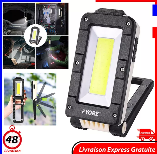 Projecteur Travail Rechargeable Lampe de Camping LED Portable Lumière Travail