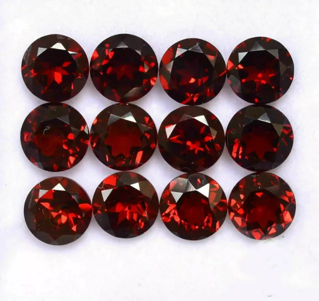 [Wholesale] 4X4 Mm Natural Garnet Faceted Round Shape Loose Gemstone