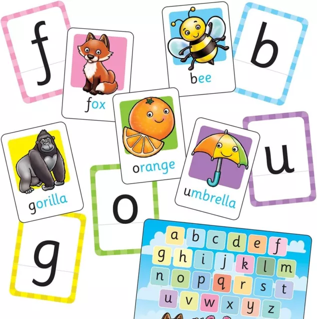 Orchard Toys Alphabet Flashcards, 26 Educational Double-sided Flashcards, Teach