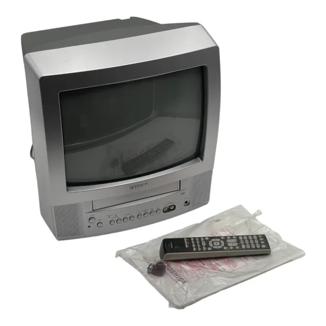 TOSHIBA MV13Q41 13-Inch TV/VCR Combo w/ Remote VHS Retro Gaming  *Tested*