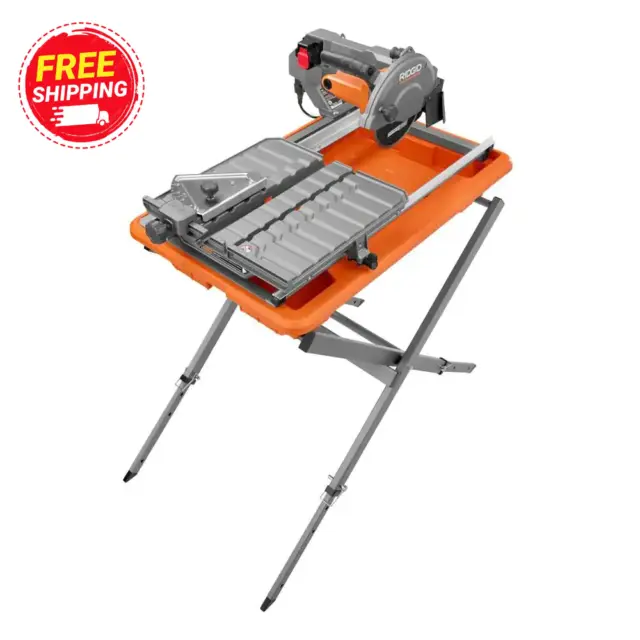9-Amp 7 In. Blade Corded Wet Tile Saw with Stand