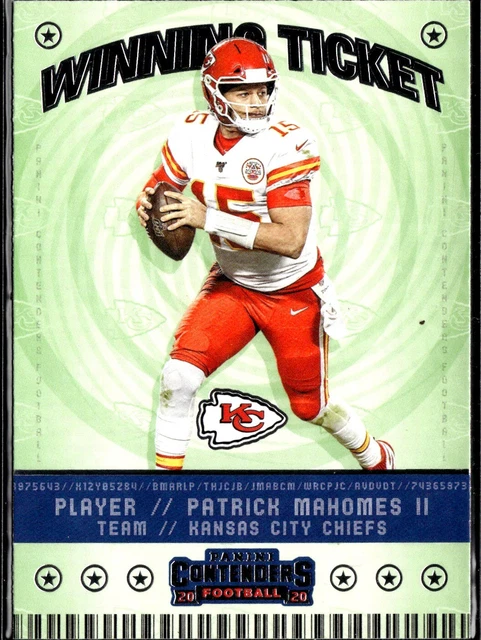 2020 Panini Contenders #WT1 Patrick Mahomes II Winning Ticket Excellent