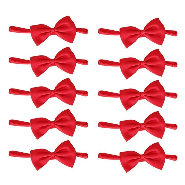 10pcs classique pré-noué  formel  pour enfants rouge