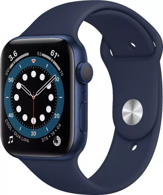 Apple Watch Series 6 (GPS) 44mm Aluminum Case with Deep Navy Sport Band