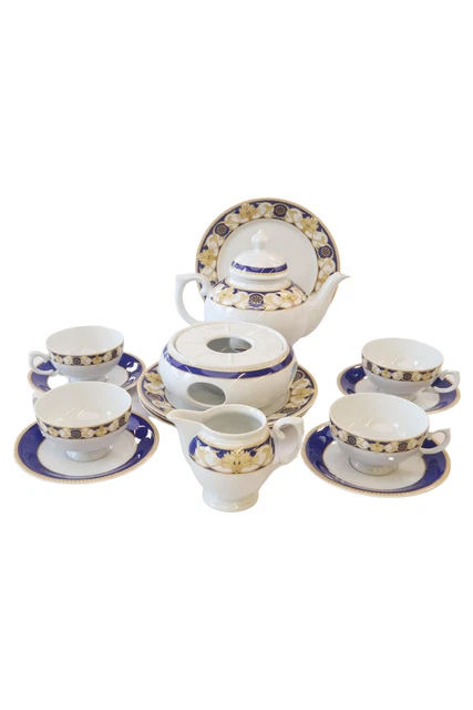 Servizio da tè Weimar bianco porcellana decorazione floreale