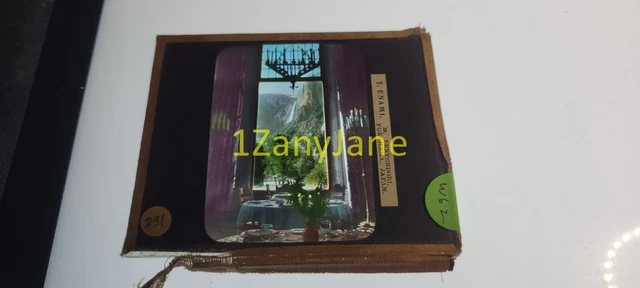 W62 HISTORIC Glass Magic Lantern Slide America 231 T ENAMI LOOK OUT WINDOW
