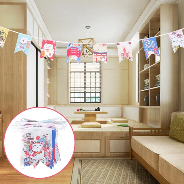Estilo Japonés Bandera Bunting Restaurante Estandarte Decoración Colgantes Banderas Bunting