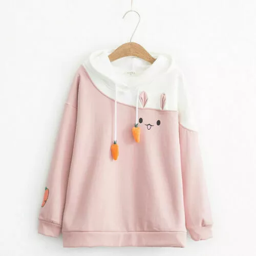 Kawaii Clothing Harajuku Hoodie Sweatshirt Bunny Rabbit Ulzzang Japanese Carrot