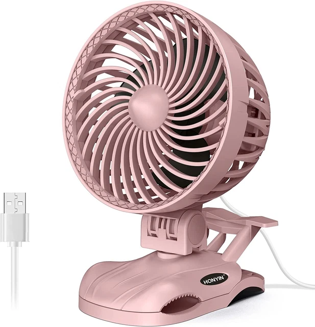 Ventilador con clip pequeño HONYIN, ventilador de escritorio USB CVT de 6"", fuerte flujo de aire, mesa silenciosa