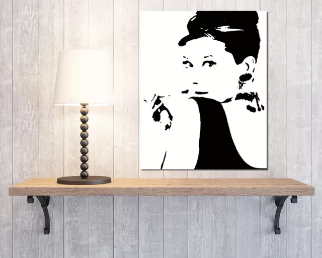 Audrey Hepburn Breakfast Tiffany's Style Canvas Wall Art Framed Print Picture