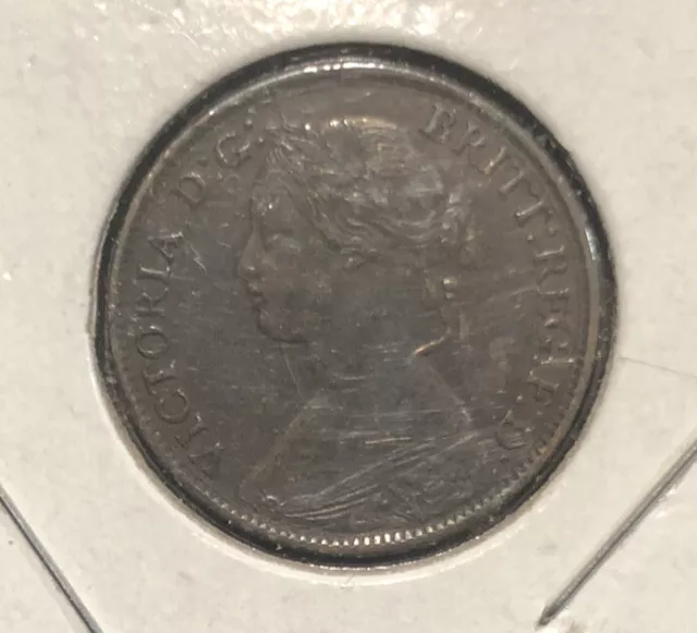 1861 Great Britain Farthing 1/4d Queen Victoria Bronze Coin-KM#747.2