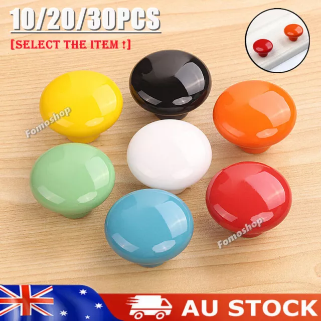 10/30Pcs Cabinet Ceramic Round Knobs Drawer Handles Kitchen Cupboard Door Pulls