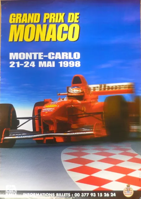 Affiche Originale  Grand Prix De Monaco F1  1998