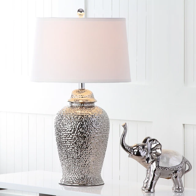 Safavieh Lighting 28-inch Silver Sterling Ginger Jar Lamp Silver 16"x16"x27.5"