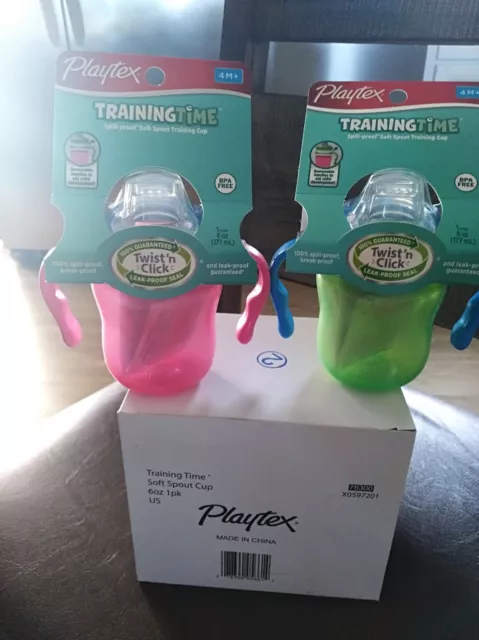 Playtex pack de 2 tasses d'entraînement à bec doux-neuf-