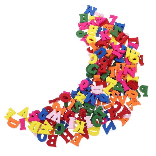 90 Perline Legno Lettere A-Z 12mm | Con Cuori E Pentagrammi Per Bracciali Fai Da Te - Foto 4