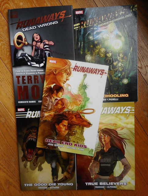 RUNAWAYS graphic novel LOT Marvel hc sc tpb Vaughn Whedon comic books 5-volumes