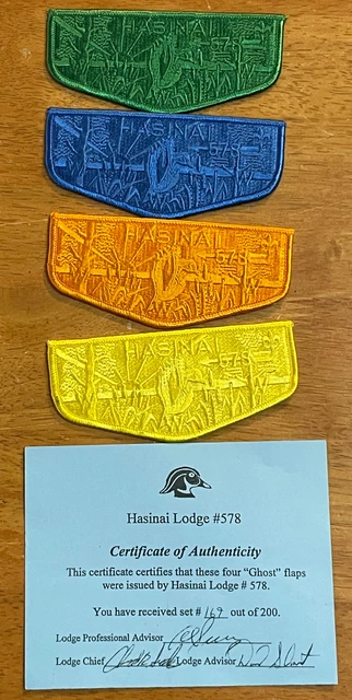 Boy Scout OA Lodge 578 Hasinai Ghost  Flap Lot Texas