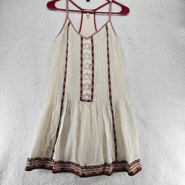 Joie Horlane Dress - Embroidered Boho Peasant Cream Sleeveless - Size XS