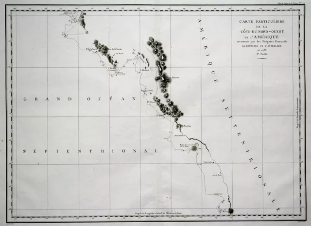 Kanada Vancouver Island Original Kupferstich Landkarte La Perouse 1798