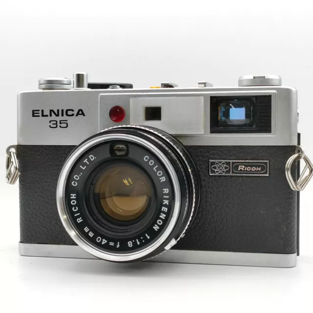 Ricoh Elnica 35 Silver 40mm f/1.8 Rangefinder 35mm Film Camera - AS-IS