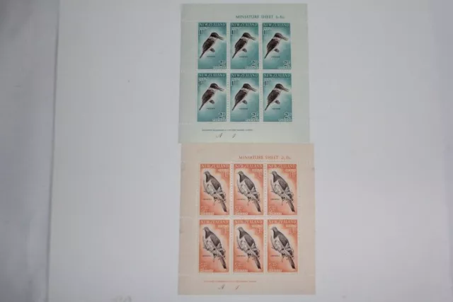 Briefmarken 2 Blöcke Neuseeland Miniaturbogen Vogel 1960 Neu (53909)