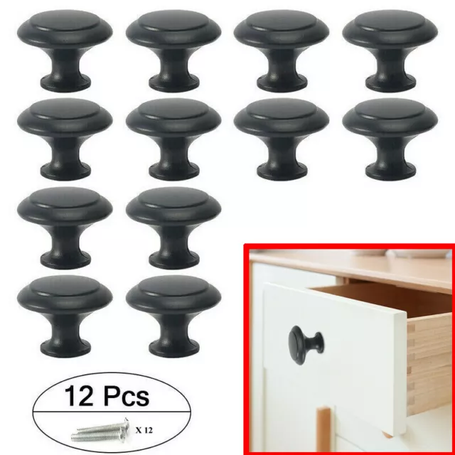 Black Stainless Steel Door Knobs Cabinet Handles Cupboard Drawer Kitchen Pulls