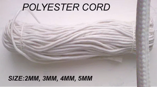 Polyester Nylon Tressé Blanc Rideau Store Tirer Para Cordon Multiutility Corde