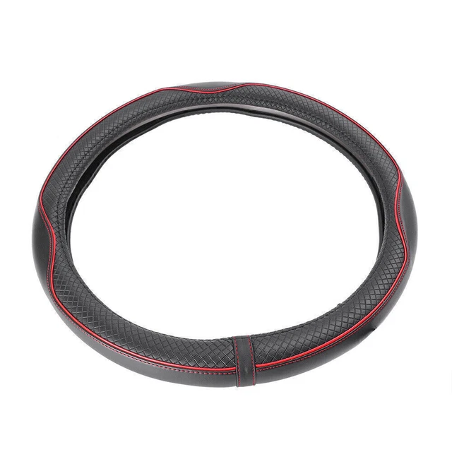 Copertura guaina volante in pelle 14,5""-15"" antiscivolo traspirante auto nero