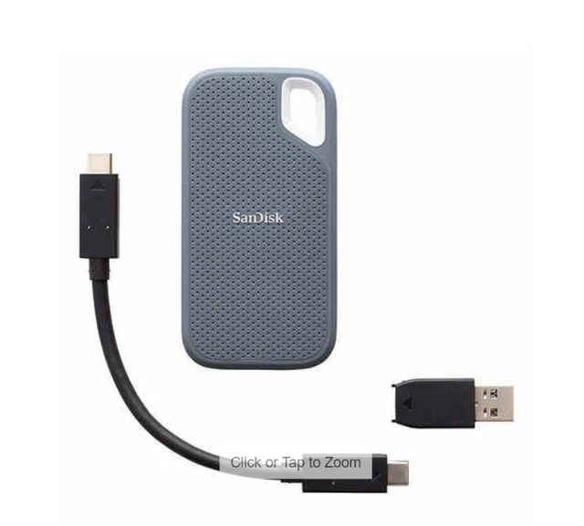 SANDISK NVME EXTREME Portable 1TB External Solid State Drive USB 3.2