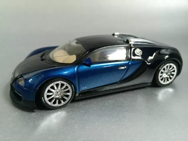 Bugatti Veyron EB 16.4 (AutoArt 1:43) "Show Car" Blue Black (New) In Dealer Box