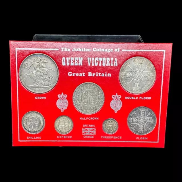 Victoria 1837 - 1901 Cased Sterling Silver 1887 Jubilee Coin Specimen Set