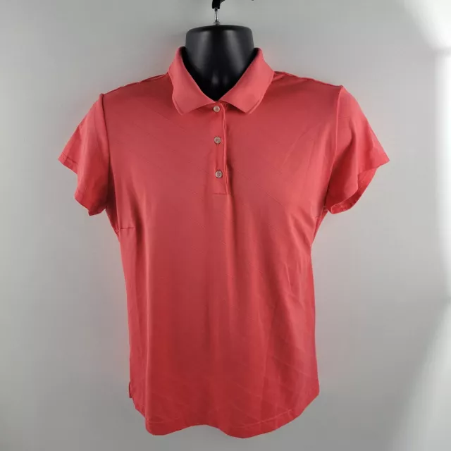 ADIDAS CLIMACOOL WOMENS golf polo shirt 390 pink red L 390 $5.96 - PicClick